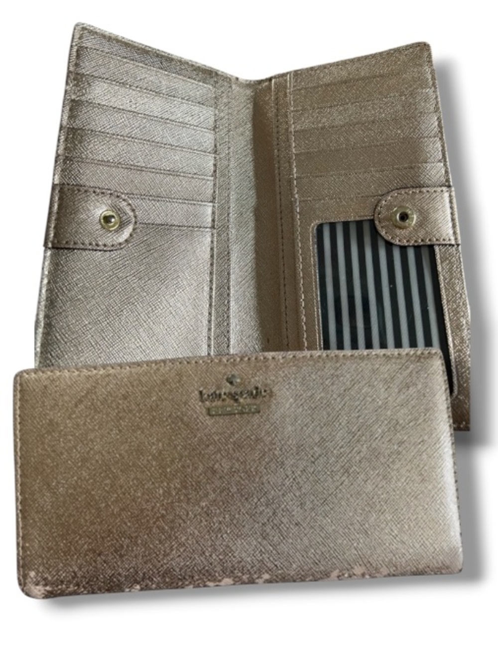 Kate Spade Women’s Newberry Lane Long Wallet Gold Glitter Shimmer